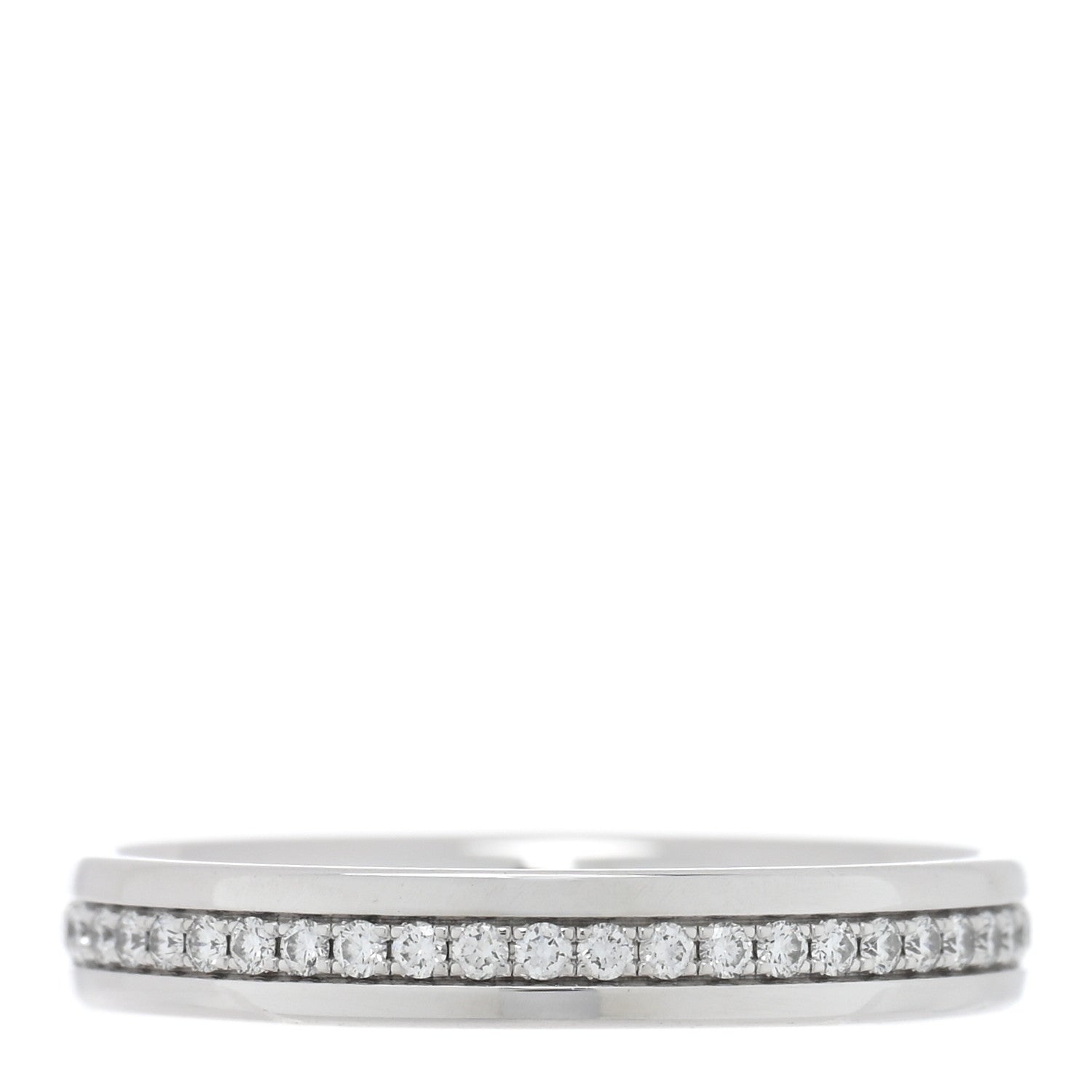 Tiffany 18K White Gold Diamond .24ctw 3mm Eternity Band Ring 50 5.5 3 of 5