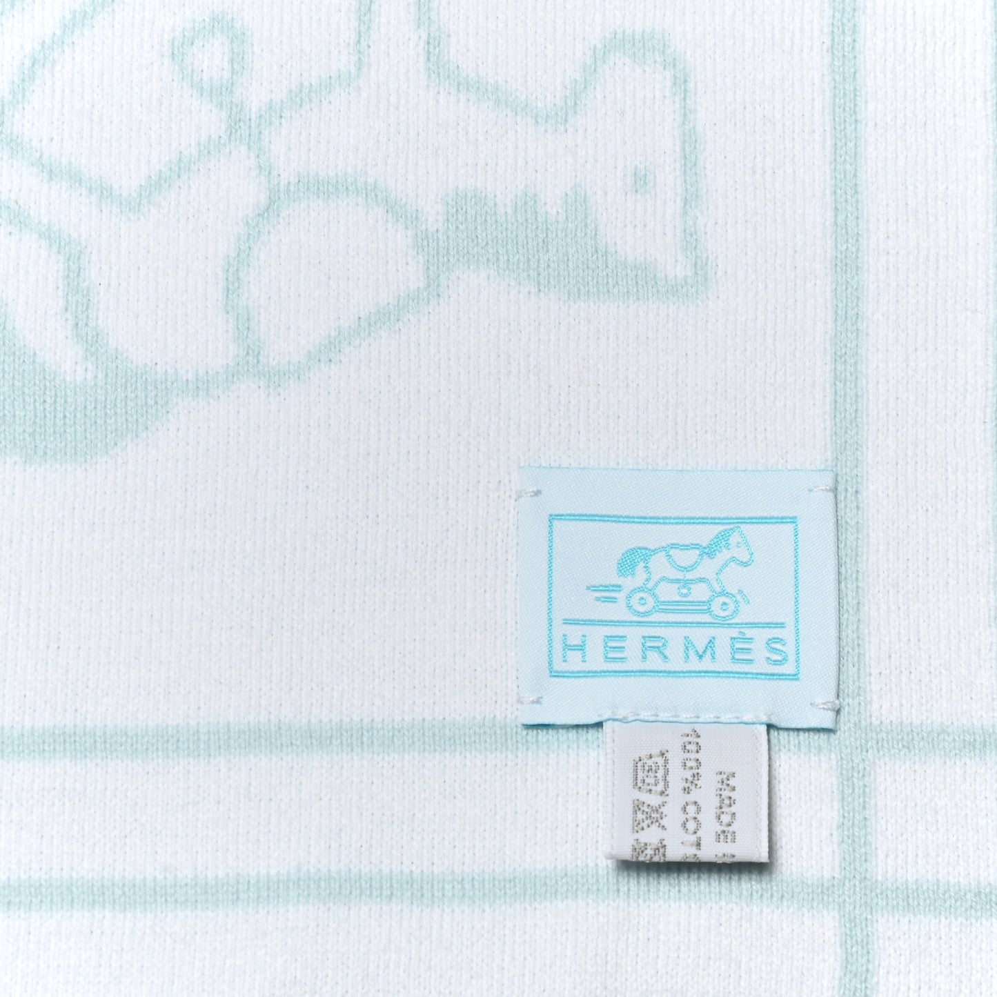 Cotton Knit Adada Baby Blanket Bleu Glacier