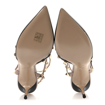 Valentino Garavani Calfskin Nappa Rockstud Ankle Strap 65mm Pumps 38.5 Black Poudre 7 of 11
