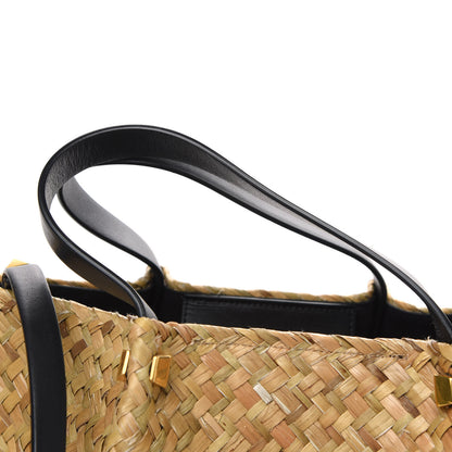 Valentino Garavani Raffia Medium Vlogo Escape Shopper Natural Black Rouge 10 of 10