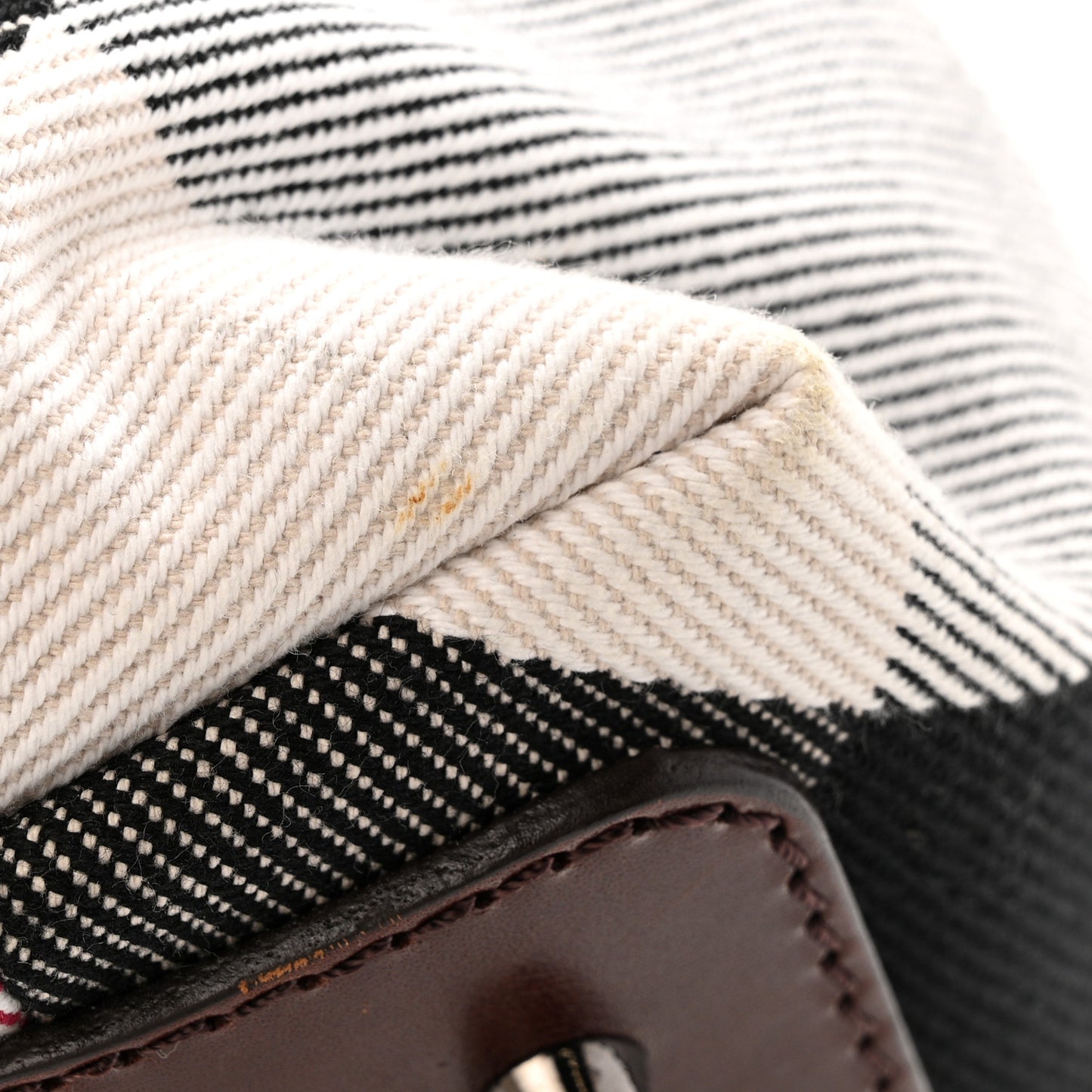 Canvas Mega Check Print Tote Beige
