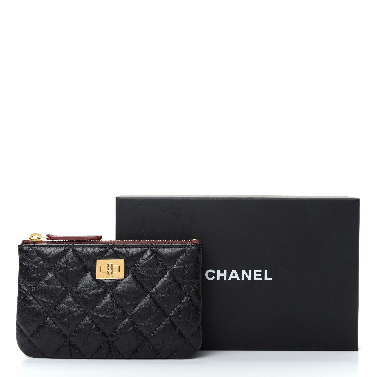 Chanel Aged Calfskin Quilted Small Reissue Cosmetic Case Black 8 of 8
