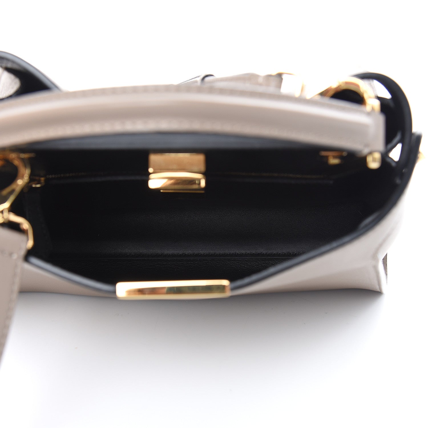 Fendi Vitello Medium Peekaboo Iconic Essentially Satchel Grey 5 of 11