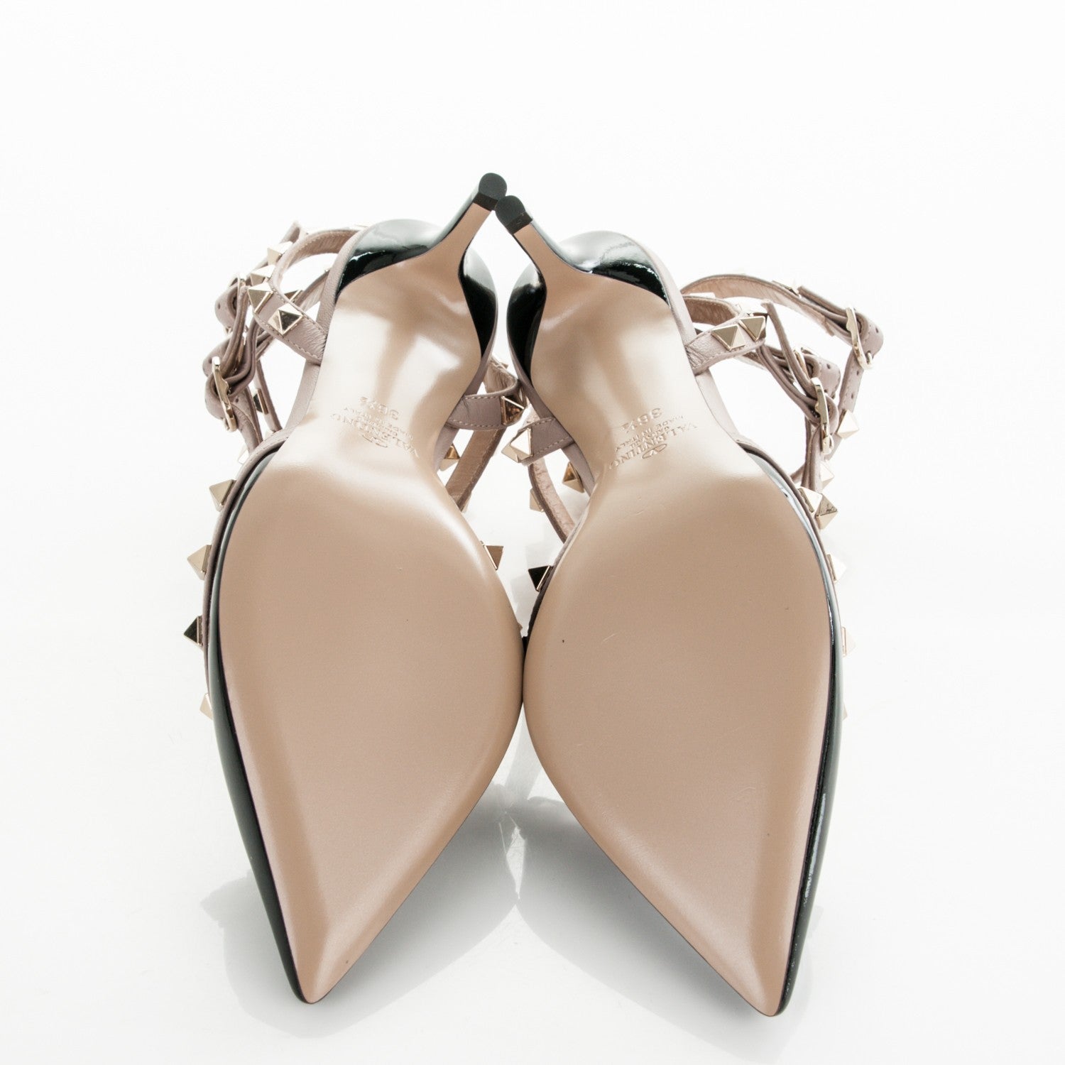 Valentino Garavani Patent Nappa Rockstud Ankle Strap 65mm Pumps 36.5 Black Poudre 5 of 8