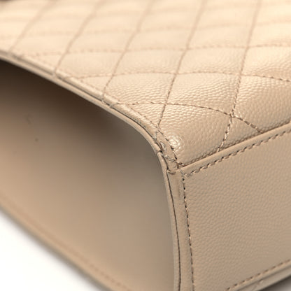 Saint Laurent Grain De Poudre Large Tri-Quilt Monogram Satchel Dark Beige 8 of 11