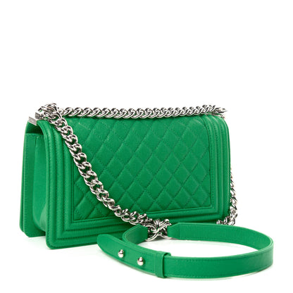 Chanel Caviar Quilted Medium Boy Flap Green 3 of 11