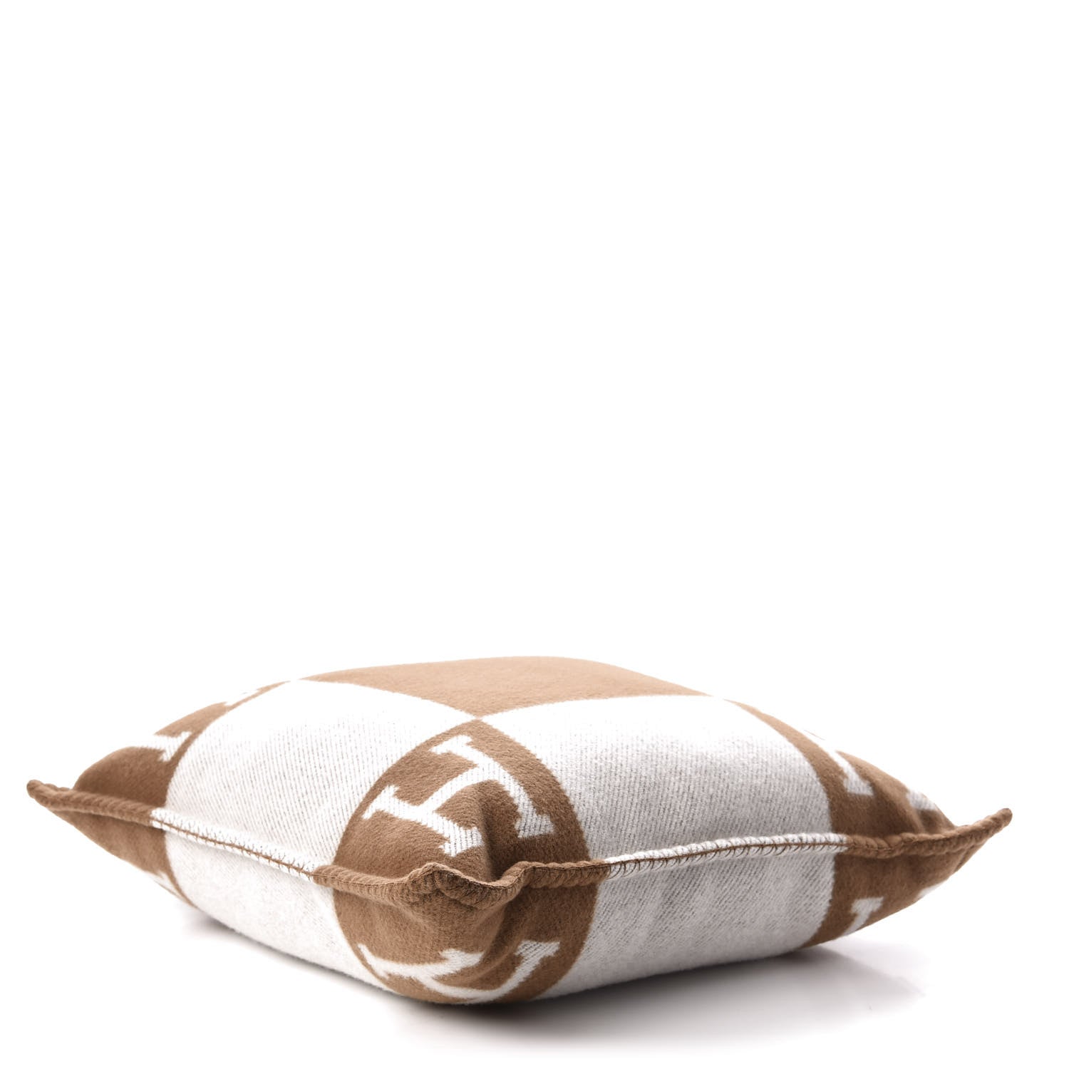 Hermes Wool Cashmere Avalon Pillow PM Ecru Camel 3 of 5