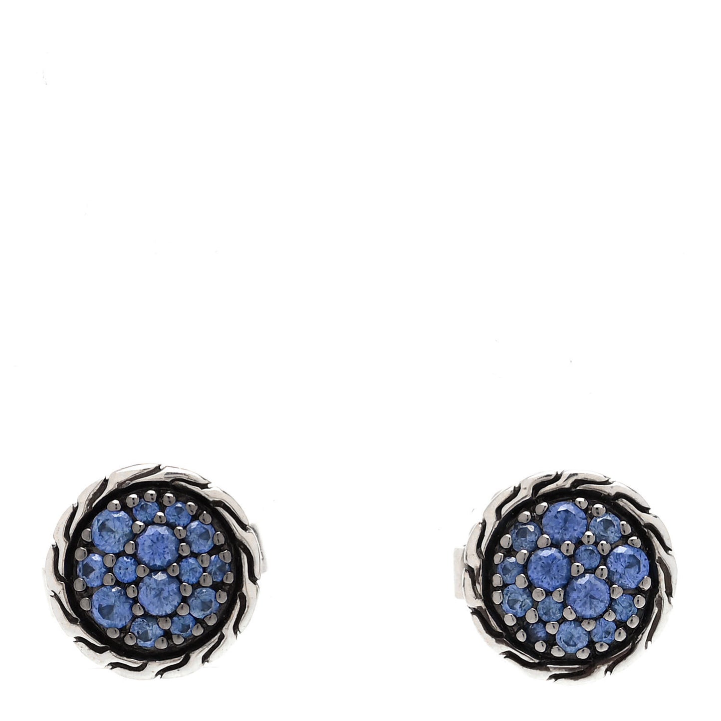 Sterling Silver Blue Sapphire Classic Chain Stud Earrings