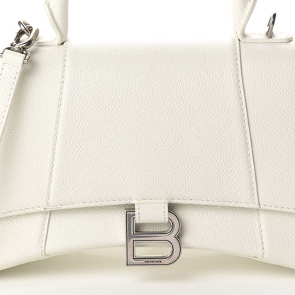 Balenciaga Grained Calfskin Small Hourglass Top Handle Bag White 9 of 9