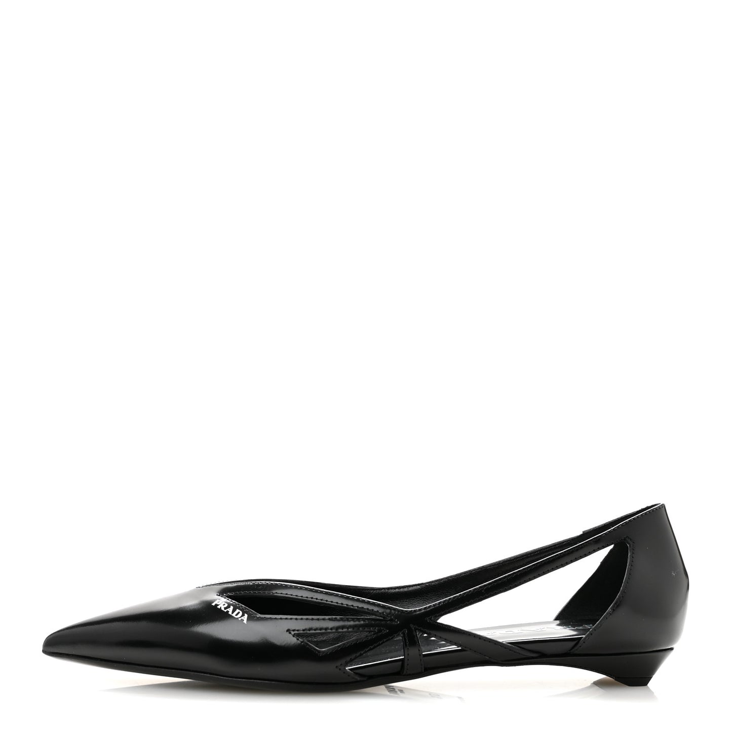 Spazzolato Cut Out Ballerina Flats 37.5 Black