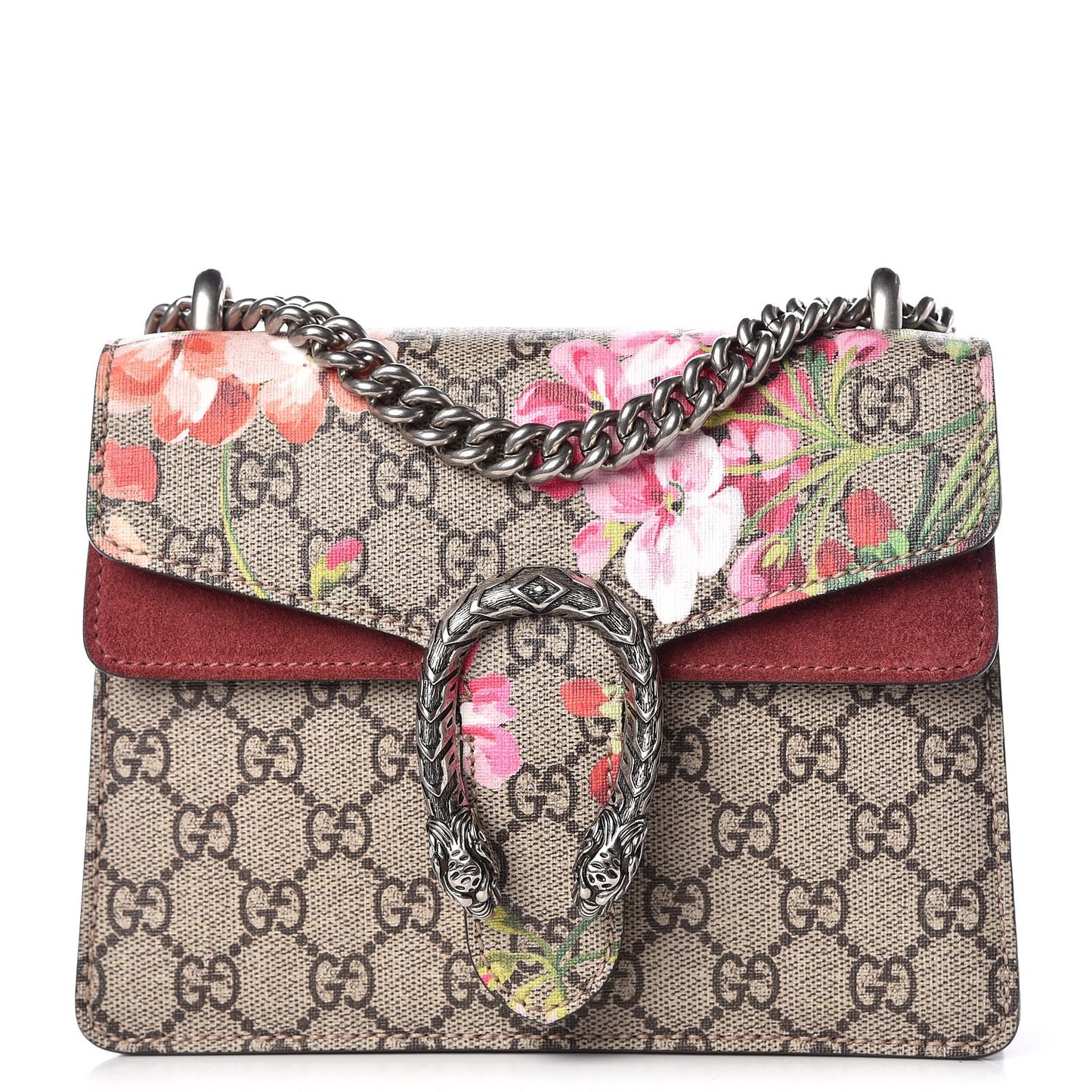 GG Supreme Monogram Blooms Mini Dionysus Shoulder Bag Beige Multicolor Dry Rose