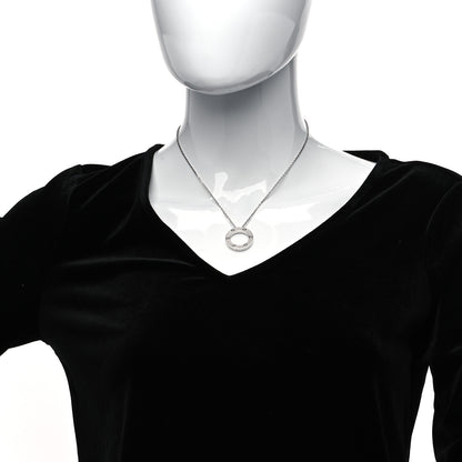 Cartier 18K White Gold Diamond LOVE Paved Necklace 2 of 7