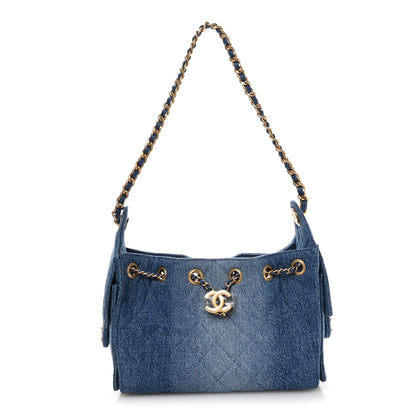 Chanel Washed Denim Quilted Mini Chanel 25 Handbag Blue 1 of 11