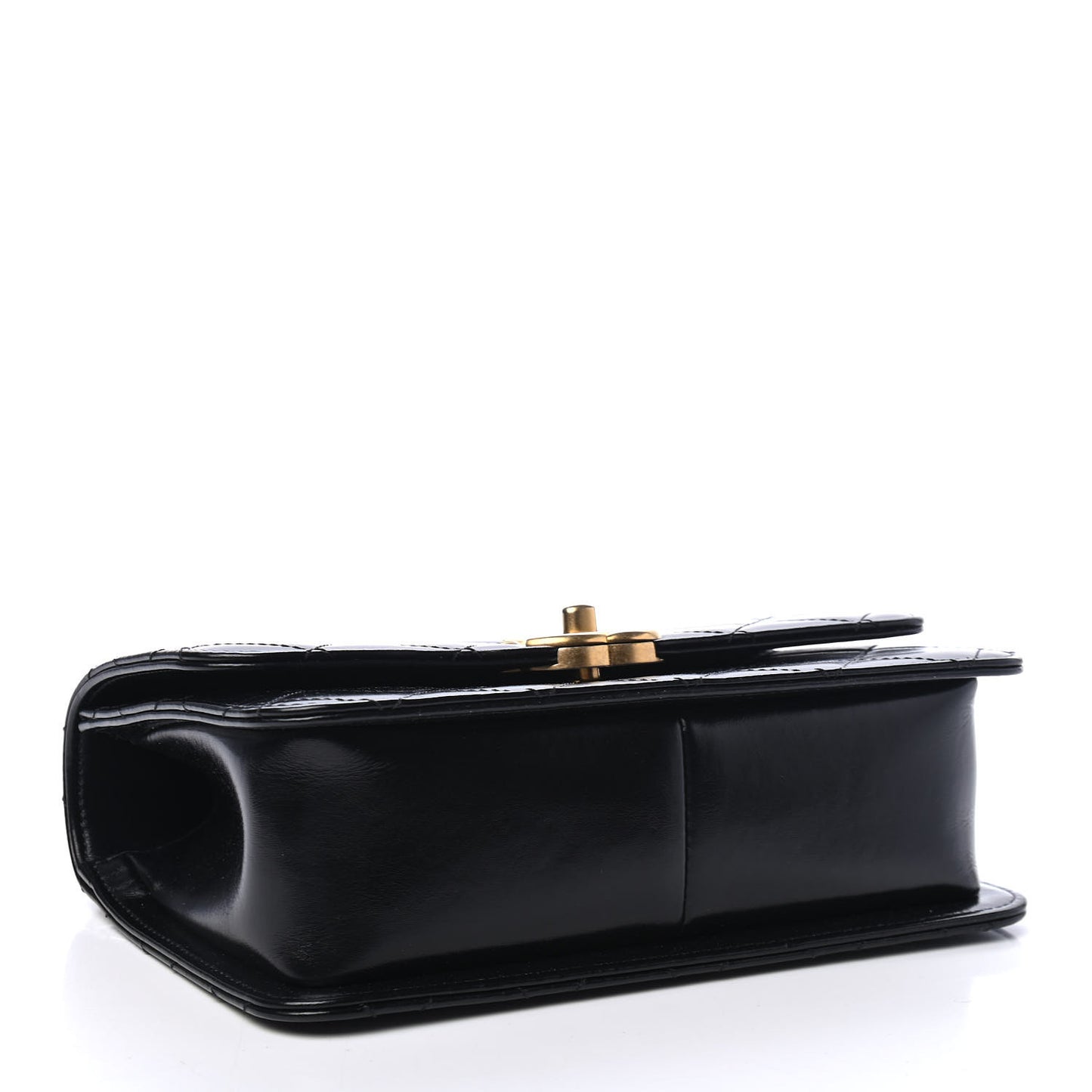 Calfskin Quilted Perfect Fit Flap Black