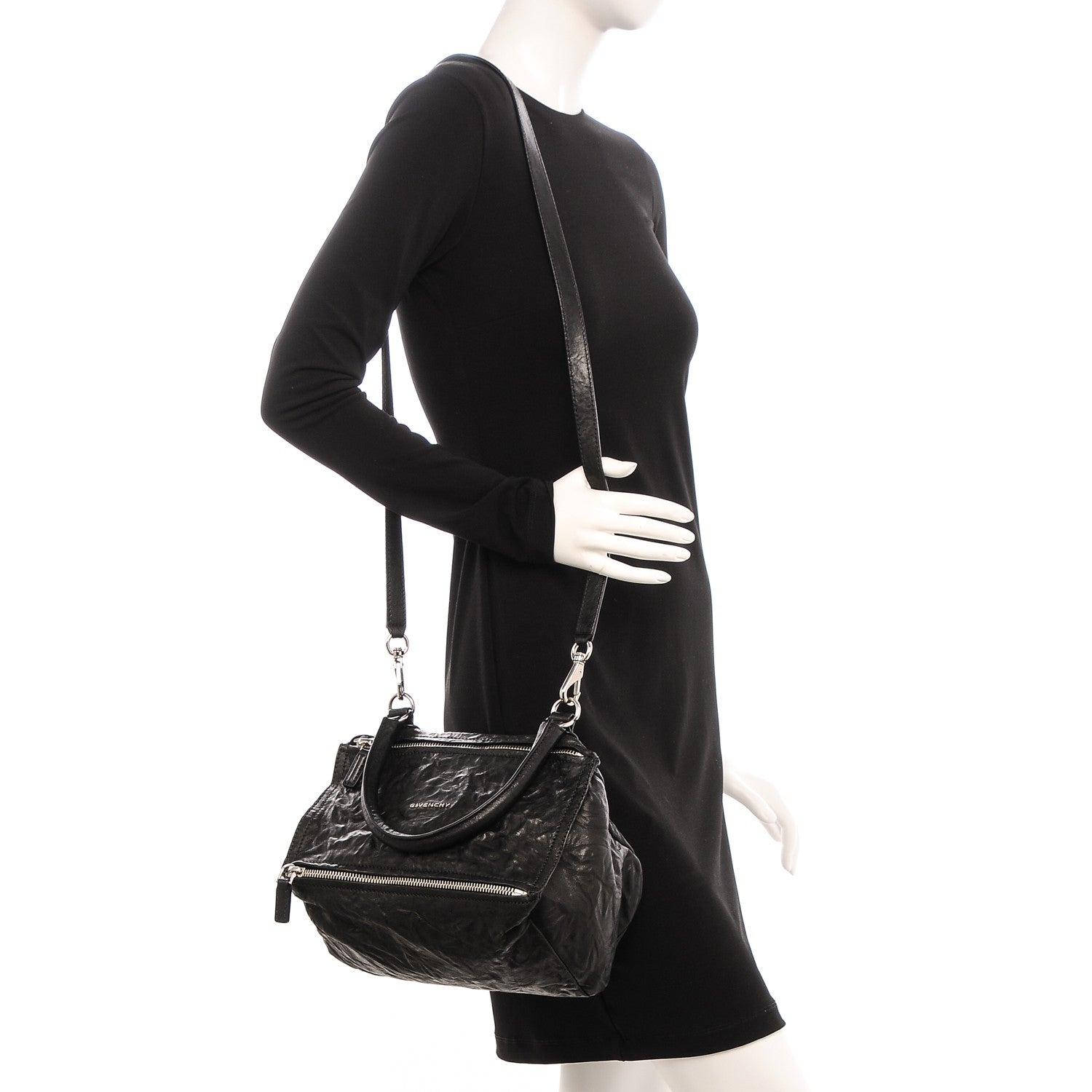 Givenchy Tumbled Sheepskin Small Pandora Black 2 of 7