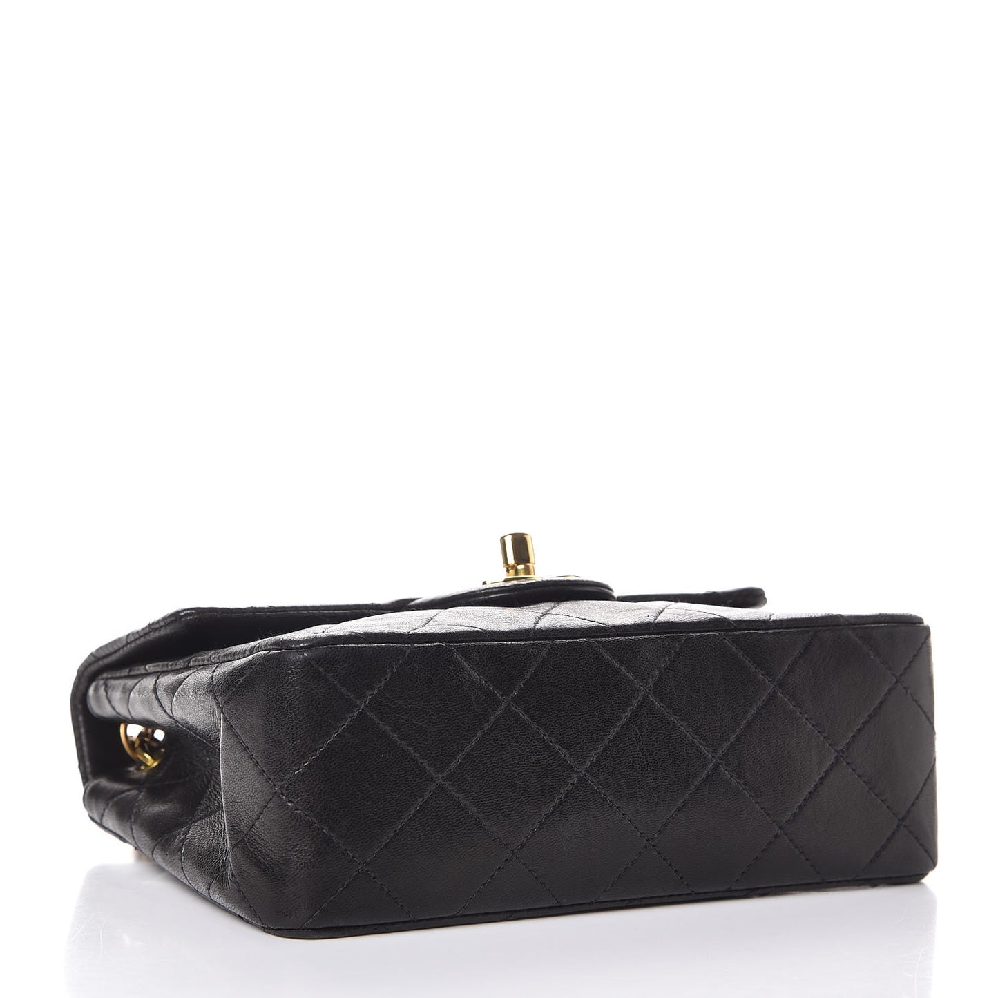 Lambskin Quilted Mini Square Flap Black