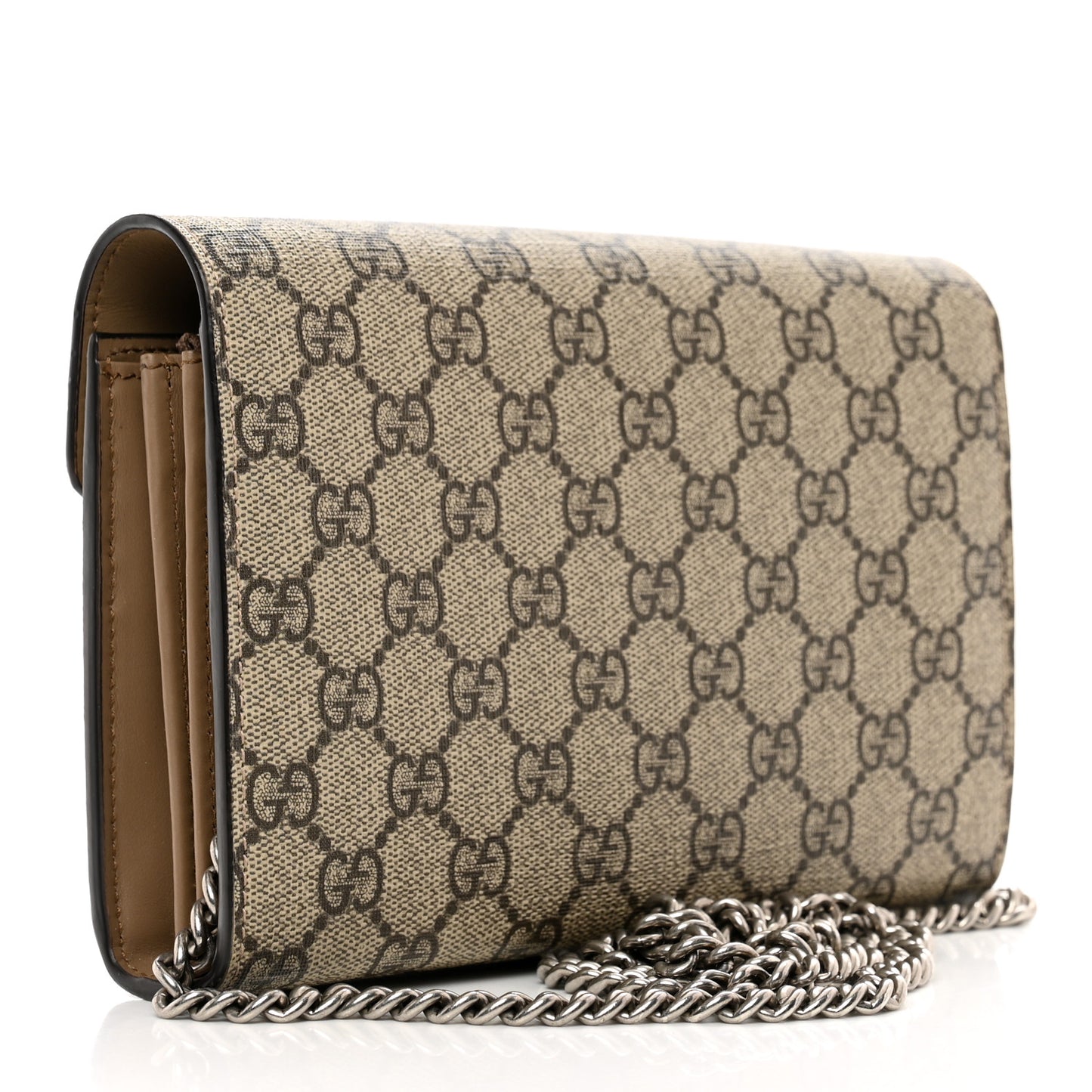GG Supreme Monogram Mini Dionysus Chain Wallet Beige Taupe