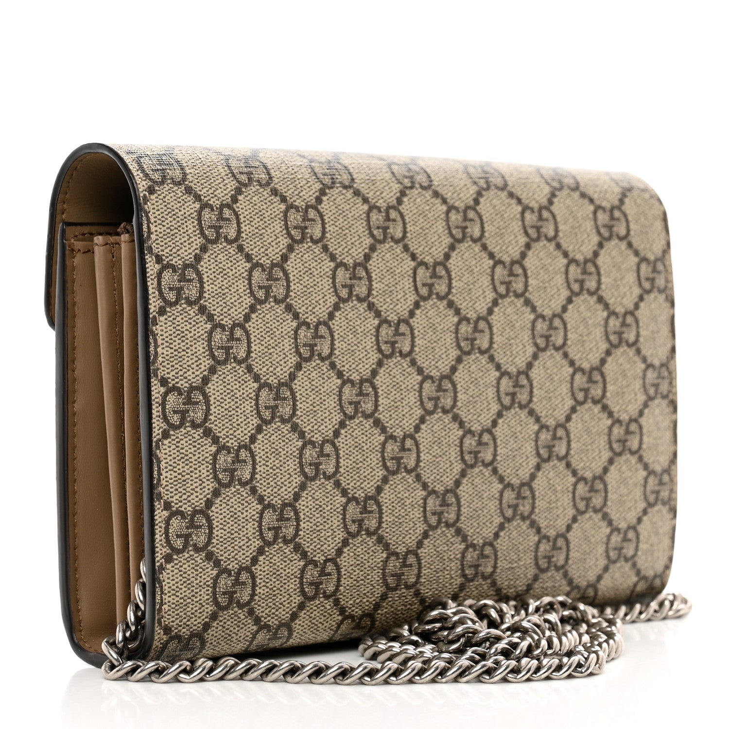 Gucci GG Supreme Monogram Mini Dionysus Chain Wallet Beige Taupe 3 of 12