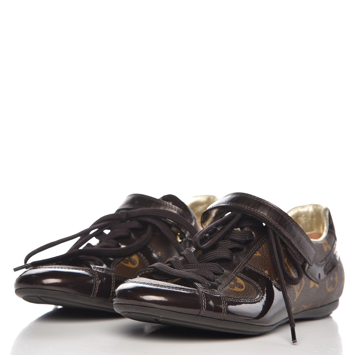Patent Monogram Globe Trotter Sneakers 35