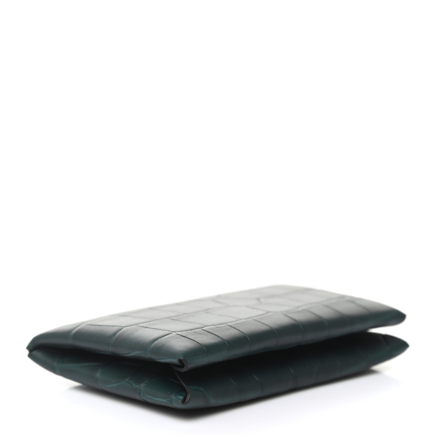 Matte Alligator Calvi Card Case Vert Cypress