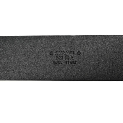 Chanel Calfskin Pearl Crystal CC Belt 80 32 Black 5 of 8
