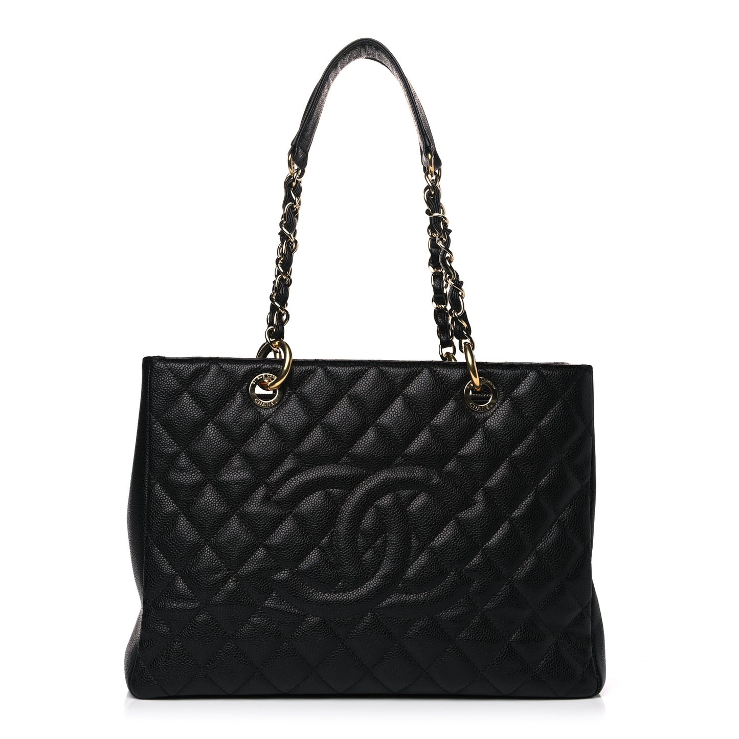 Caviar Quilted Grand Shopping Tote GST Black