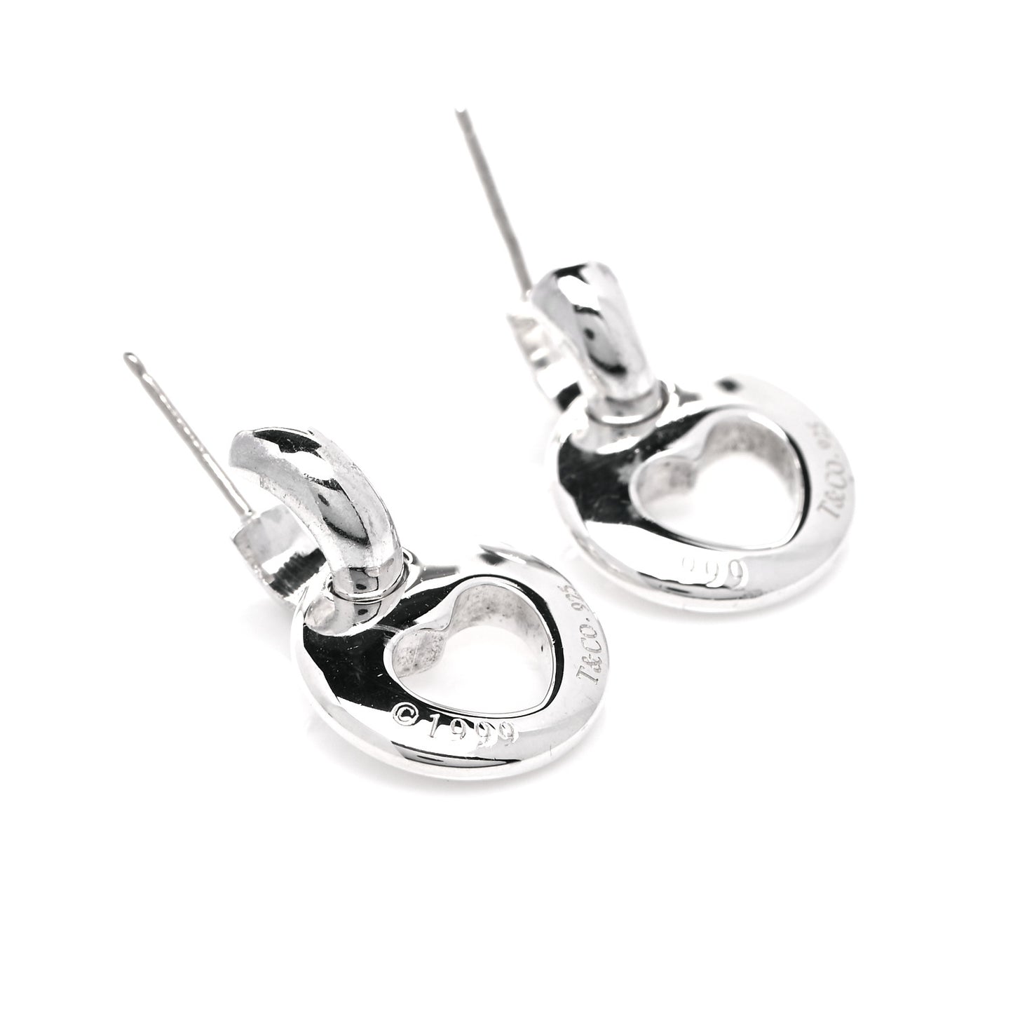 Sterling Silver Heart Stencil Earrings
