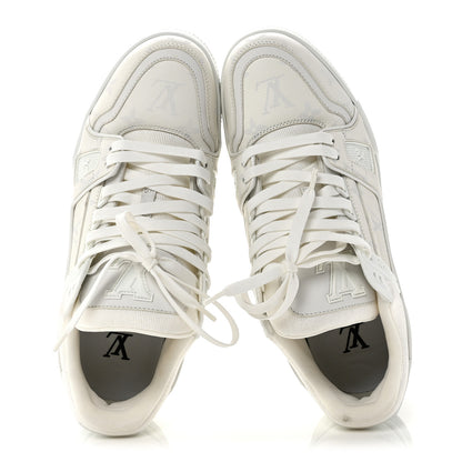 Louis Vuitton Calfskin Monogram Mens LV Trainer Sneakers 7.5 White 2 of 10