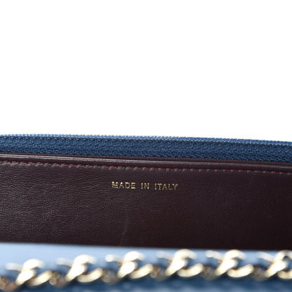 Chanel Lambskin Quilted Trendy CC Wallet On Chain WOC Blue 11 of 13
