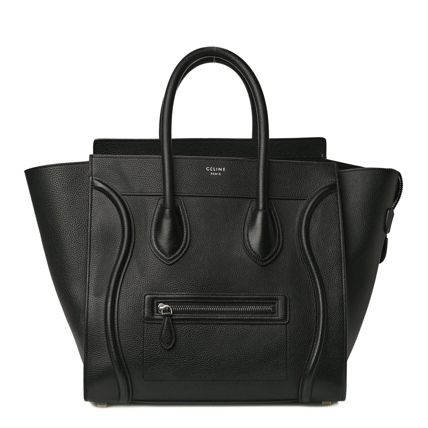 Drummed Calfskin Mini Luggage Black