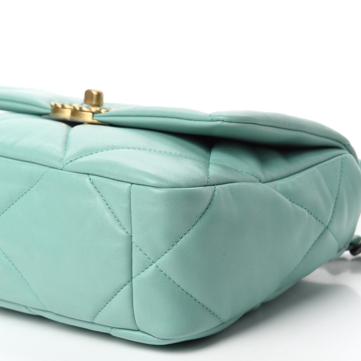 Chanel Shiny Lambskin Quilted Medium Chanel 19 Flap Light Blue 7 of 10