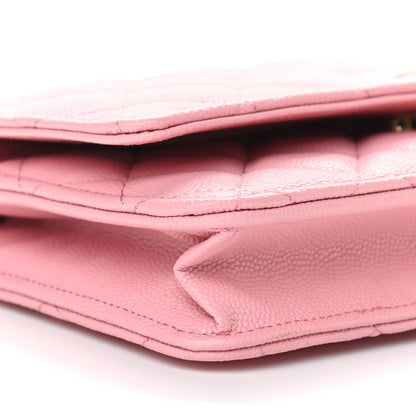 Chanel Caviar Quilted Wallet on Chain WOC Pink 9 of 10