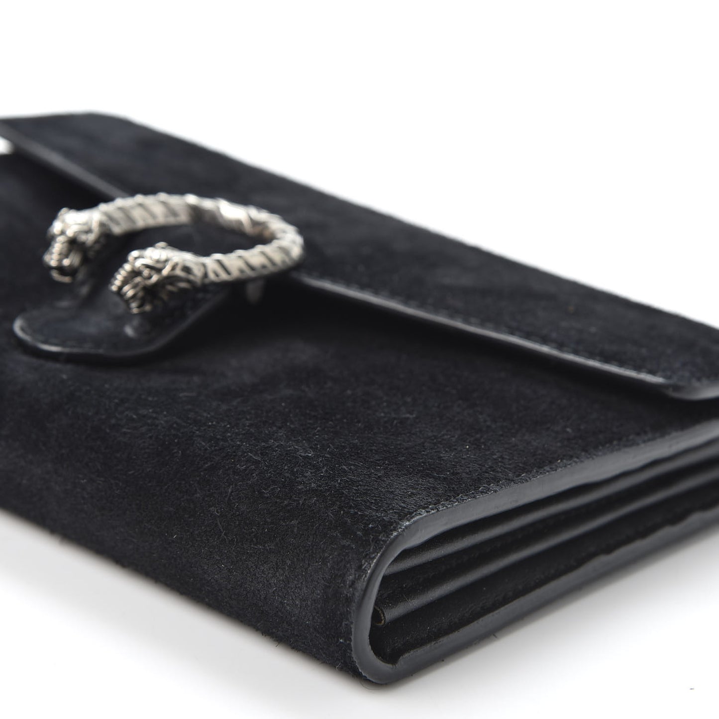 Suede Mini Dionysus Chain Wallet Black