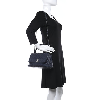 Chanel Caviar Quilted Small Coco Handle Flap Navy 2 of 10