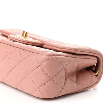 Chanel Lambskin Quilted Mini Rectangular Pearl Crush Flap Dark Pink 9 of 9