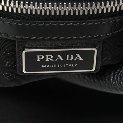 Prada Vitello Daino Logo Embossed Cross Sling Backpack Black 6 of 9