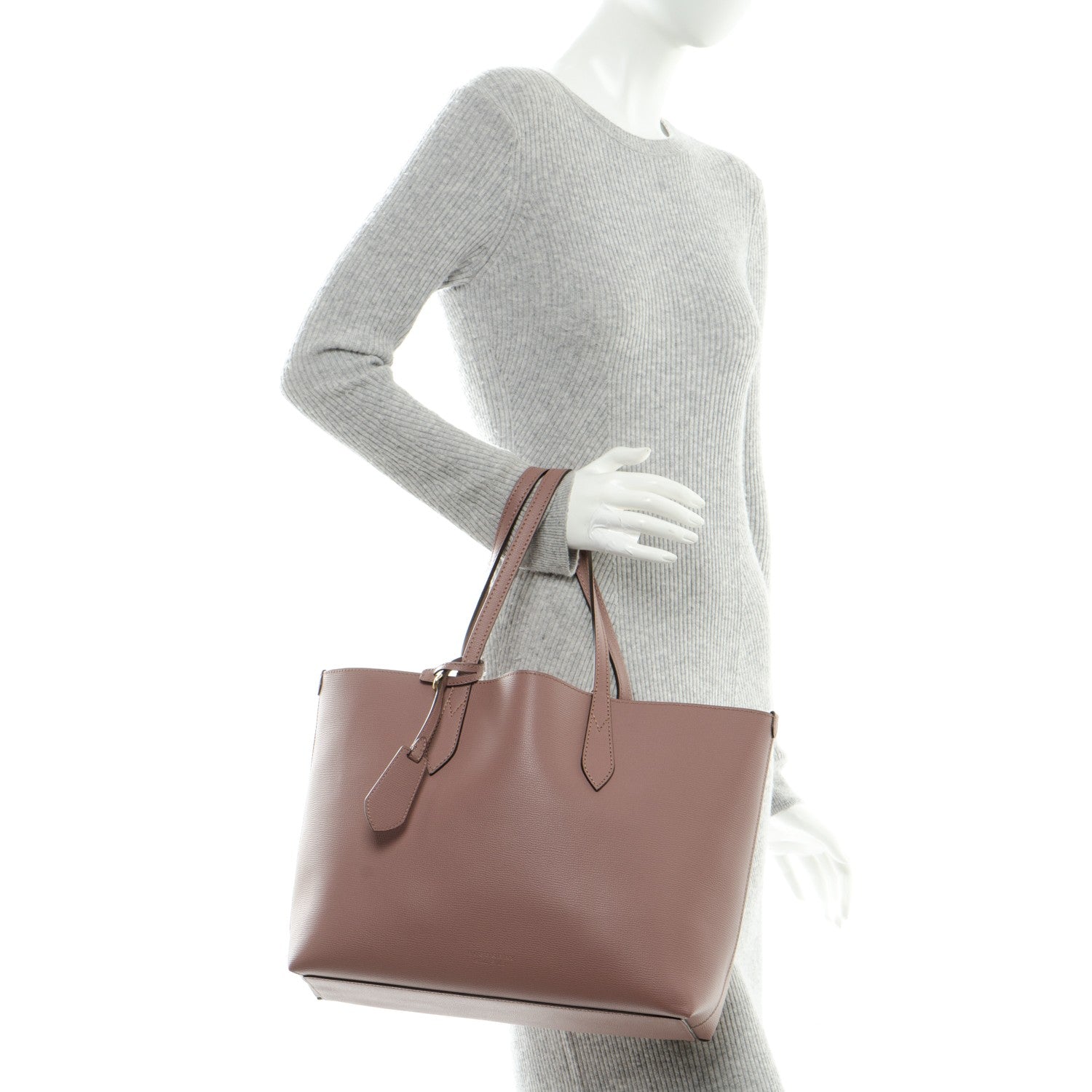 Burberry Grainy Calfskin Medium Lavenby Reversible Tote Mauve 2 of 12