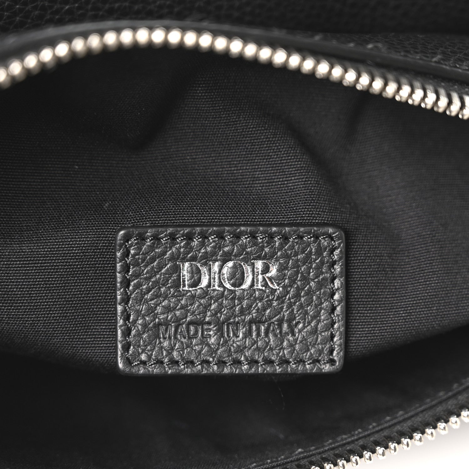 Christian Dior Grained Calfskin Kim Jones Saddle Bag Black 1795879