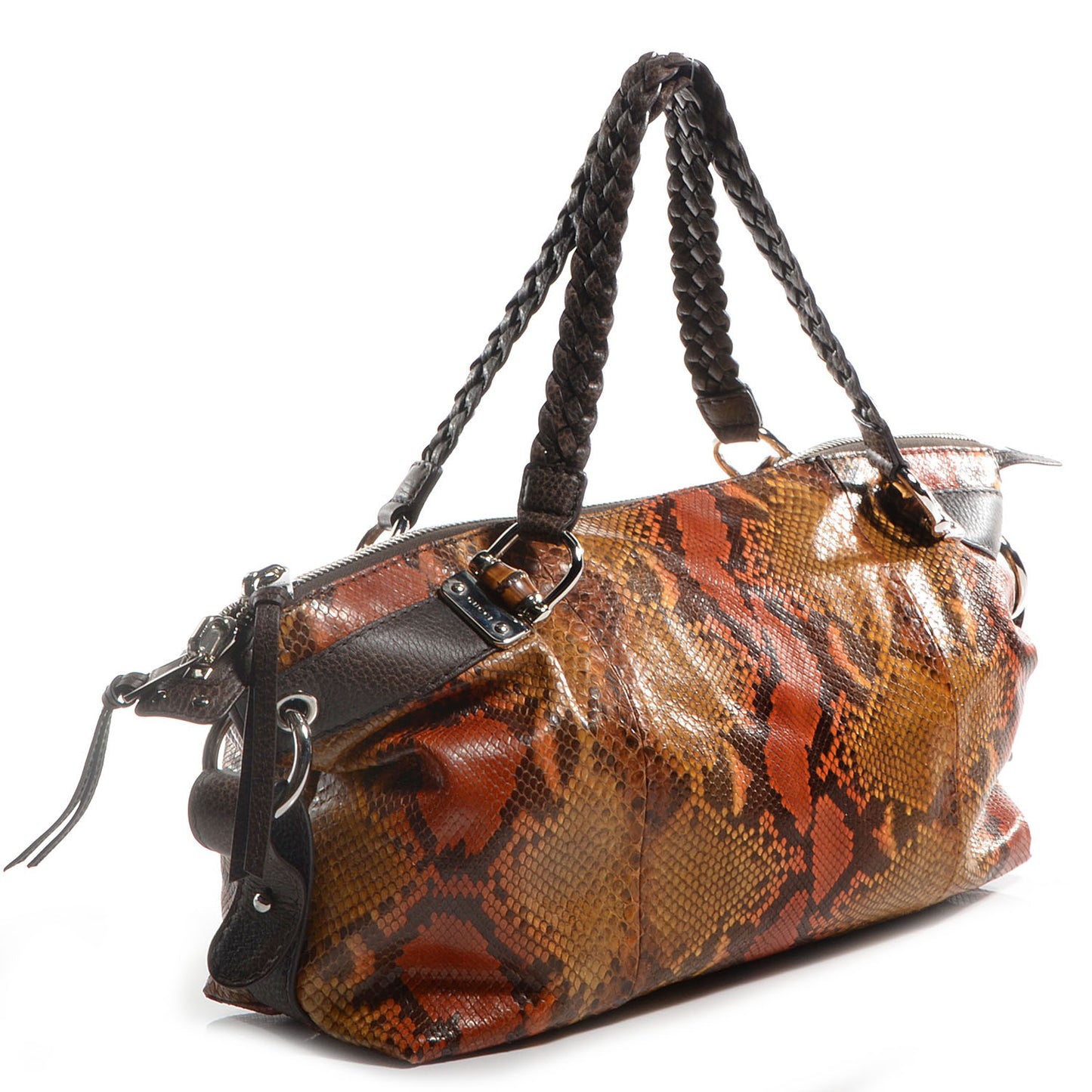 Python Bamboo Bar Medium Tote Brown