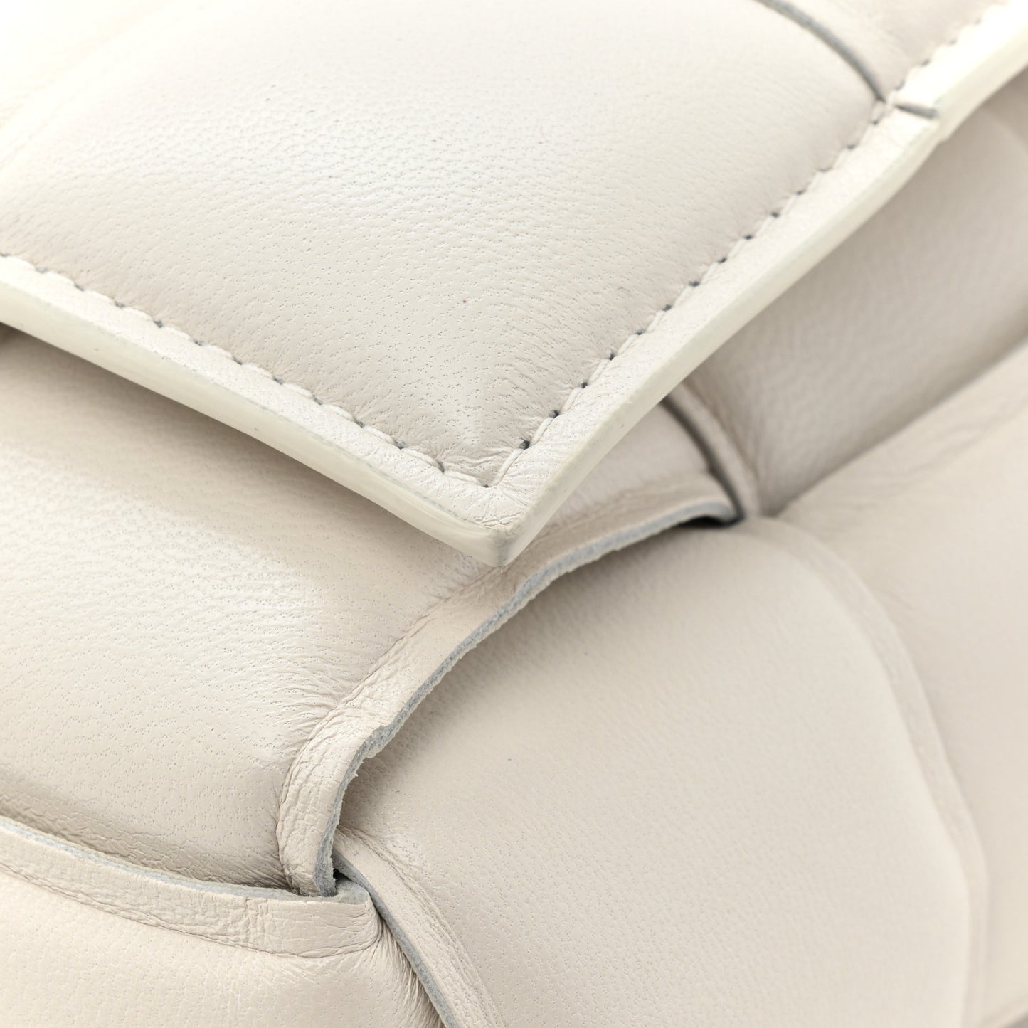 Lambskin Maxi Intreccio Padded Chain Cassette Crossbody Bag White