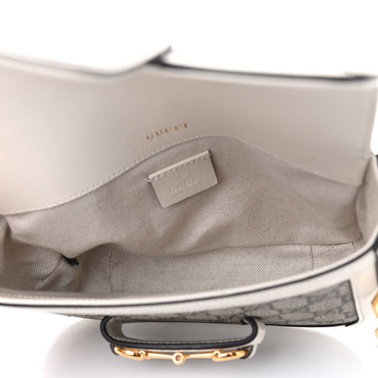 Gucci GG Supreme Monogram Web Mini Horsebit 1955 Shoulder Bag Beige Mystic White 5 of 10
