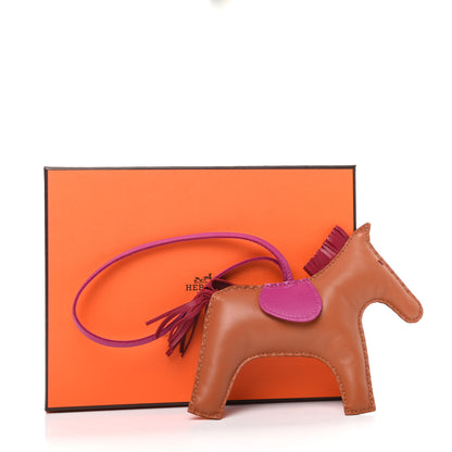 Hermes Milo Lambskin Grigri Rodeo Horse Bag Charm GM Gold Rubis Rose Pourpre 5 of 5
