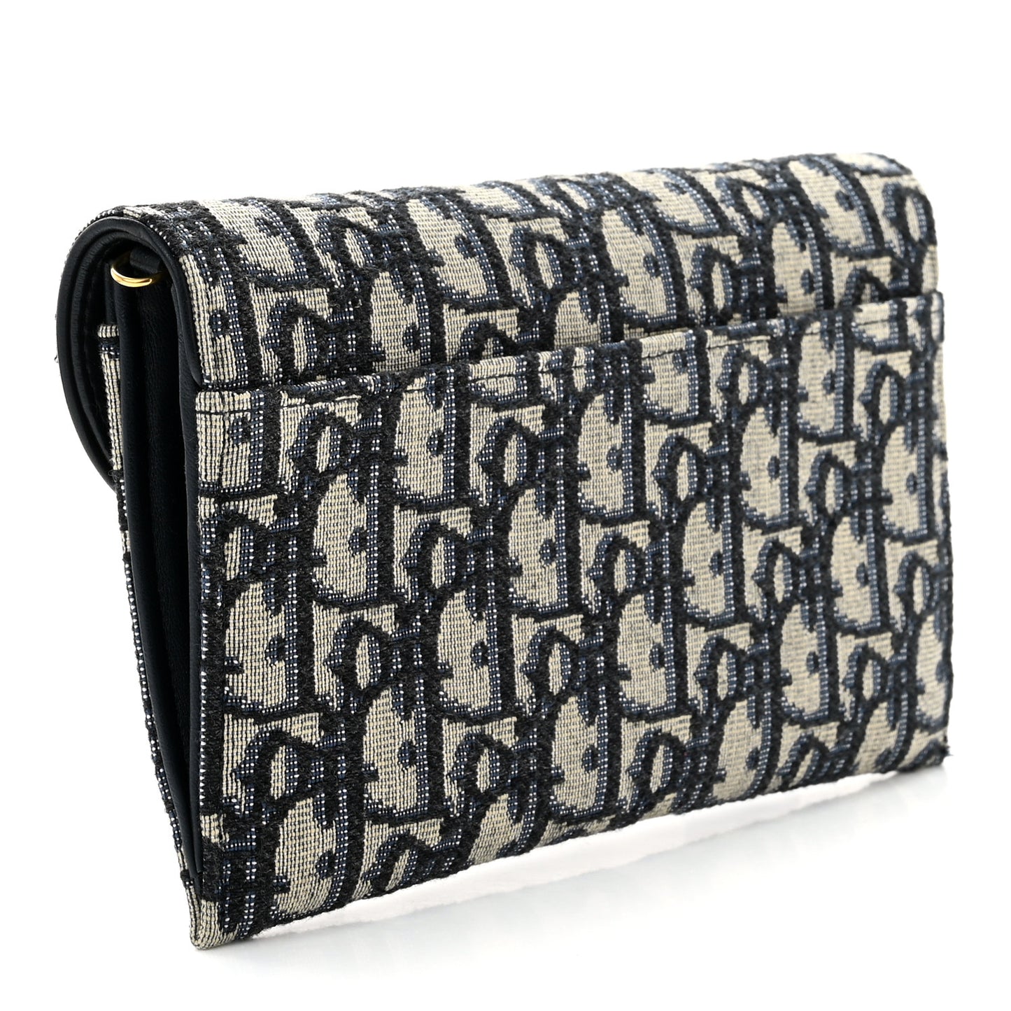 Oblique Saddle Chain Long Wallet Blue