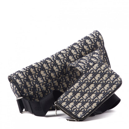 Christian Dior Oblique Mens Maxi Saddle Bag Blue 3 of 10