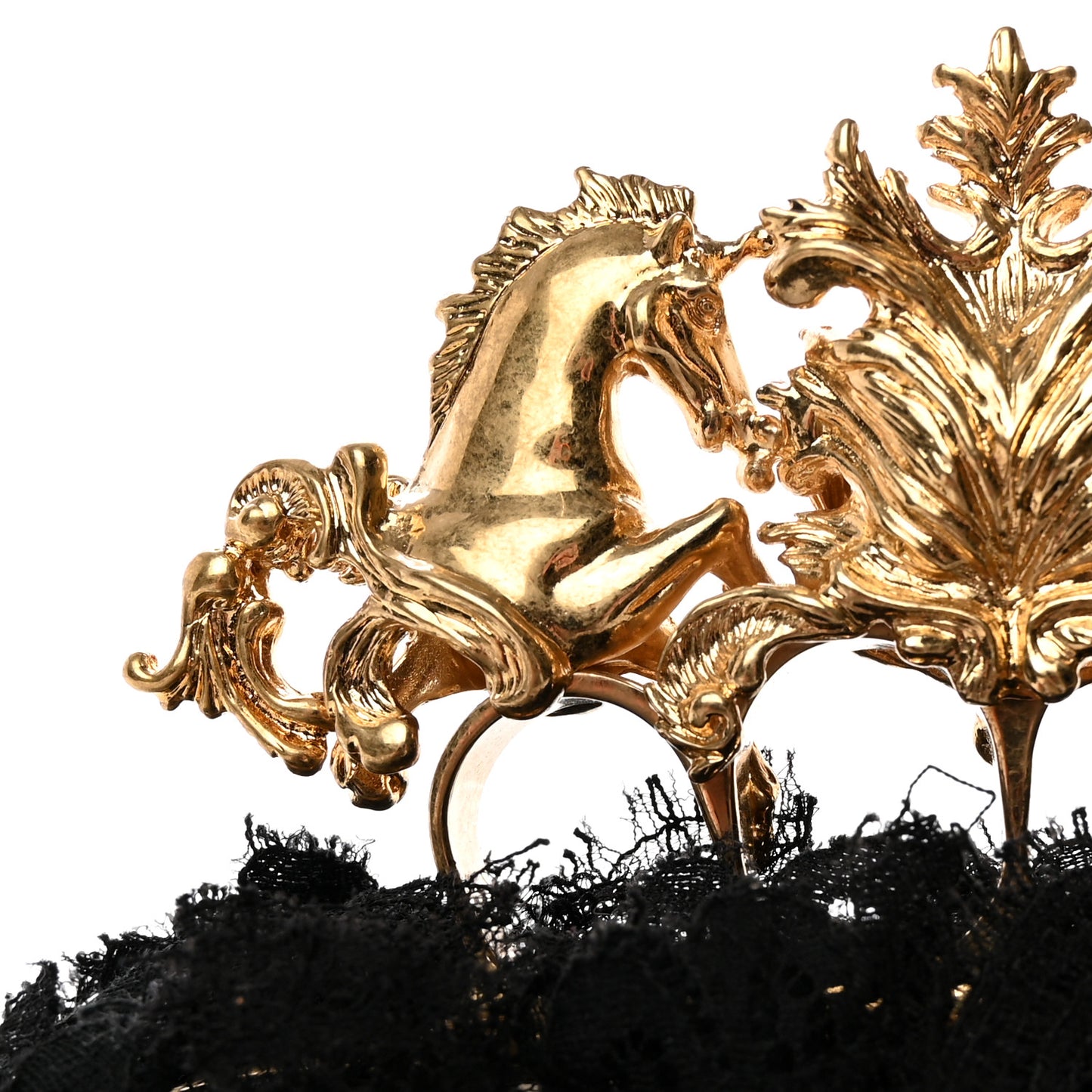 Lace Unicorn Knuckle Duster Box Clutch Black