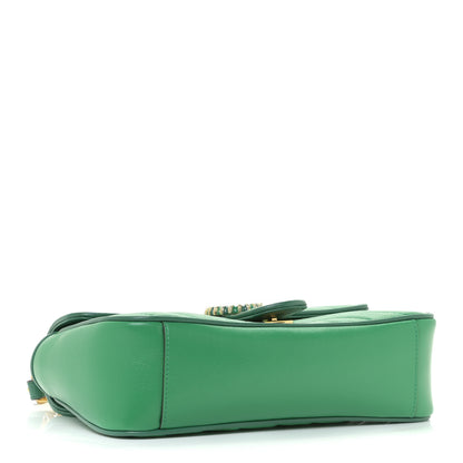 Gucci Azalea Calfskin Enamel Matelasse Diagonal Small Torchon GG Marmont Shoulder Bag New Shamarock Emerald 3 of 11