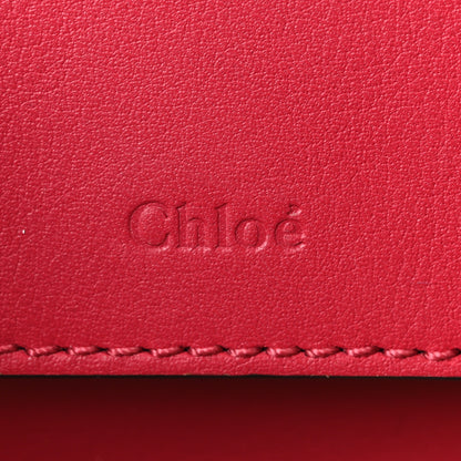 Chloe Calfskin Crocodile Embossed Mini C Vanity Bag Red 6 of 10