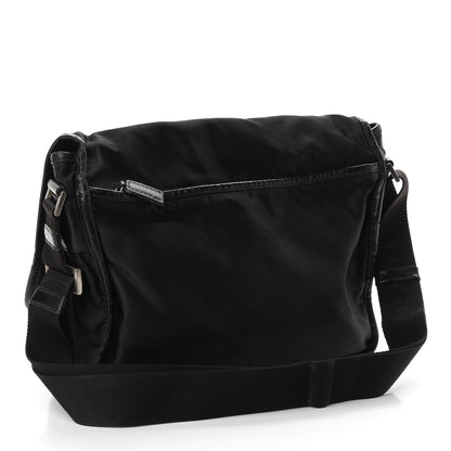 Prada Tessuto Nylon Saffiano Messenger Satchel Black 3 of 9