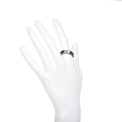Bulgari 18K White Gold Ceramic Diamond B.Zero1 Essential Band Ring 65/11 Black 2 of 6