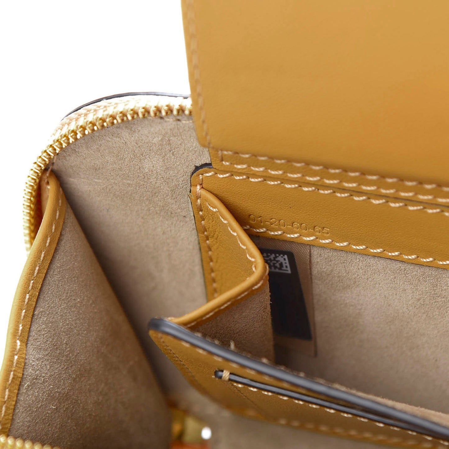 Calfskin Crocodile Embossed Mini C Vanity Bag Honey Gold